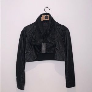 Bcbg leather crop jacket